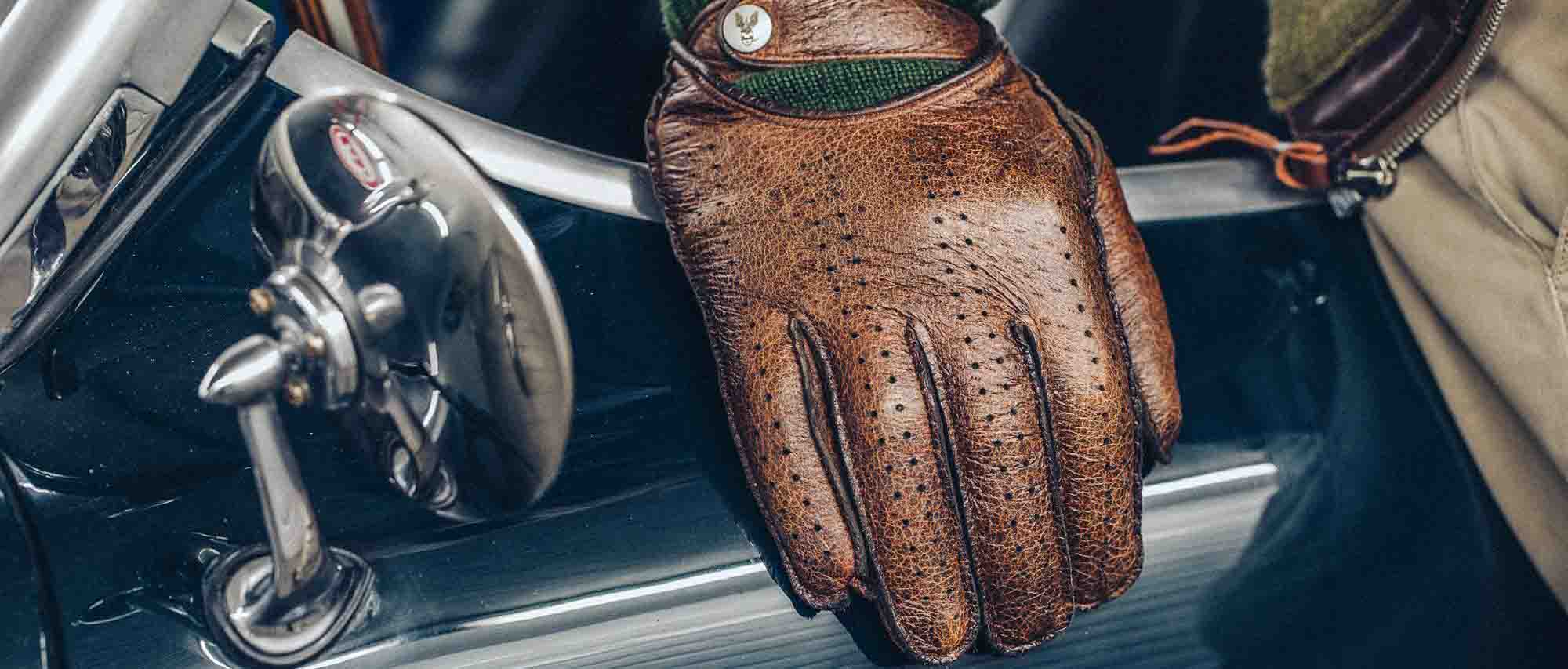 Gants de conduite vintage en cuir pour hommes Gants Gosling à écran tactile