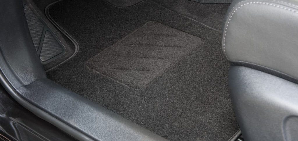 couleur noir noir Tapis de sol en cuir pour voiture, intérieur de