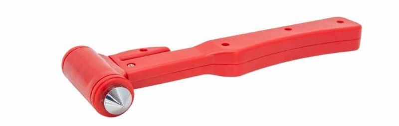 Marteau Brise Vitre & Coupe Ceinture Sécurité Voiture - Outil Urgence Rouge Compact Et Puissant