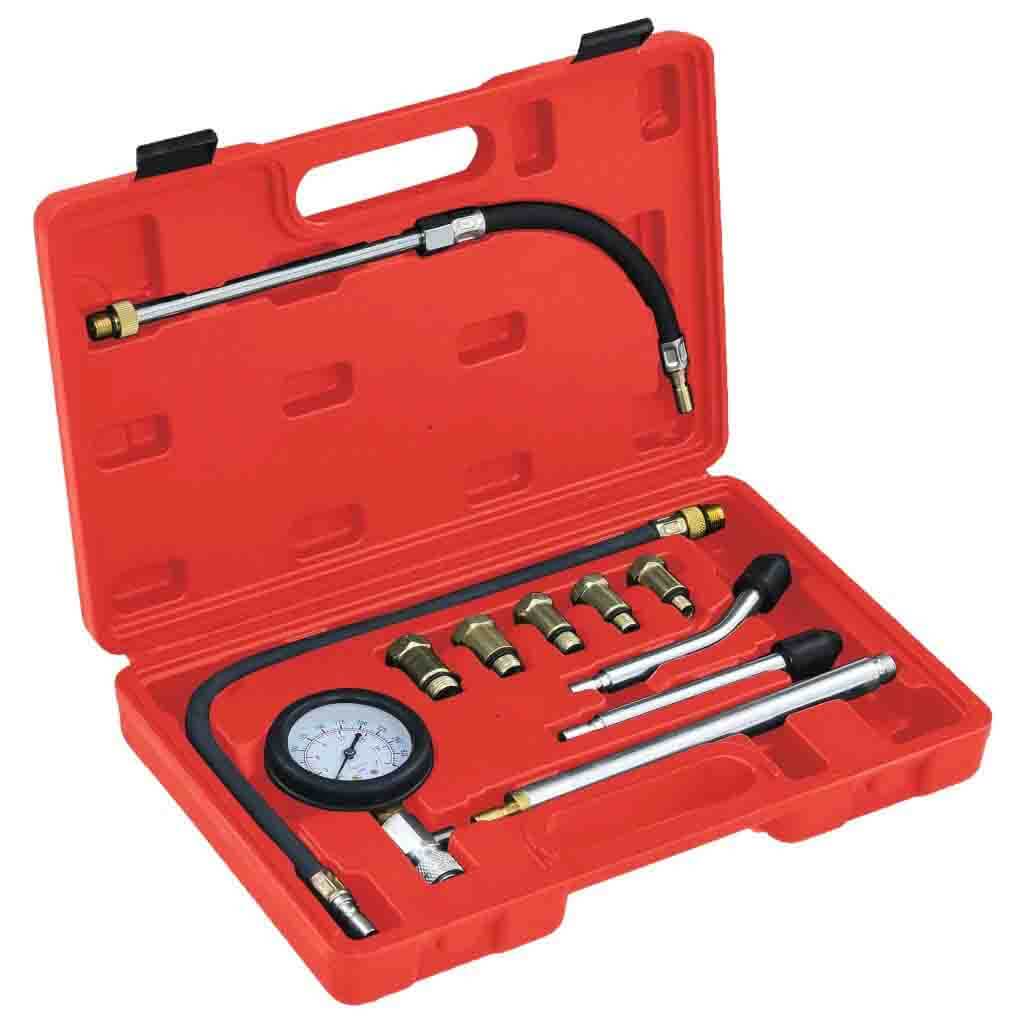 Kit 11 Testeurs Compression Moteur Essence 0-300 PSI / 0-20 Bar – Manomètre + Adaptateurs